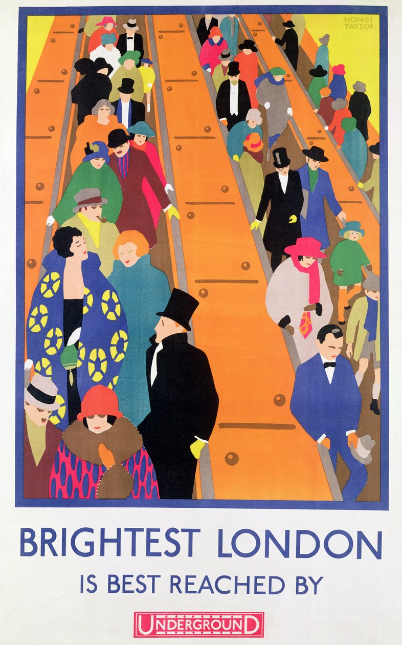Kirkkain Lontoo on parhaiten saavutettavissa metrolla, 1924, paina Dangerfield Co tekijältä Horace Taylor