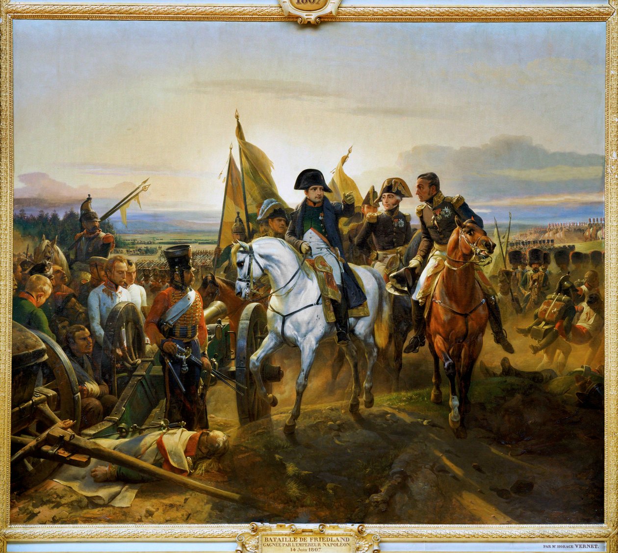 Friedlandin taistelu, jonka keisari Napoleon I voitti 14. kesäkuuta 1807 ... tekijältä Horace (after) Vernet