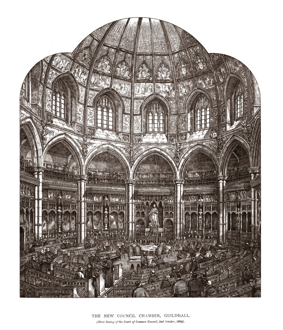 The New Council Chamber Guildhall, 1884, 1886 tekijältä Horace Jones