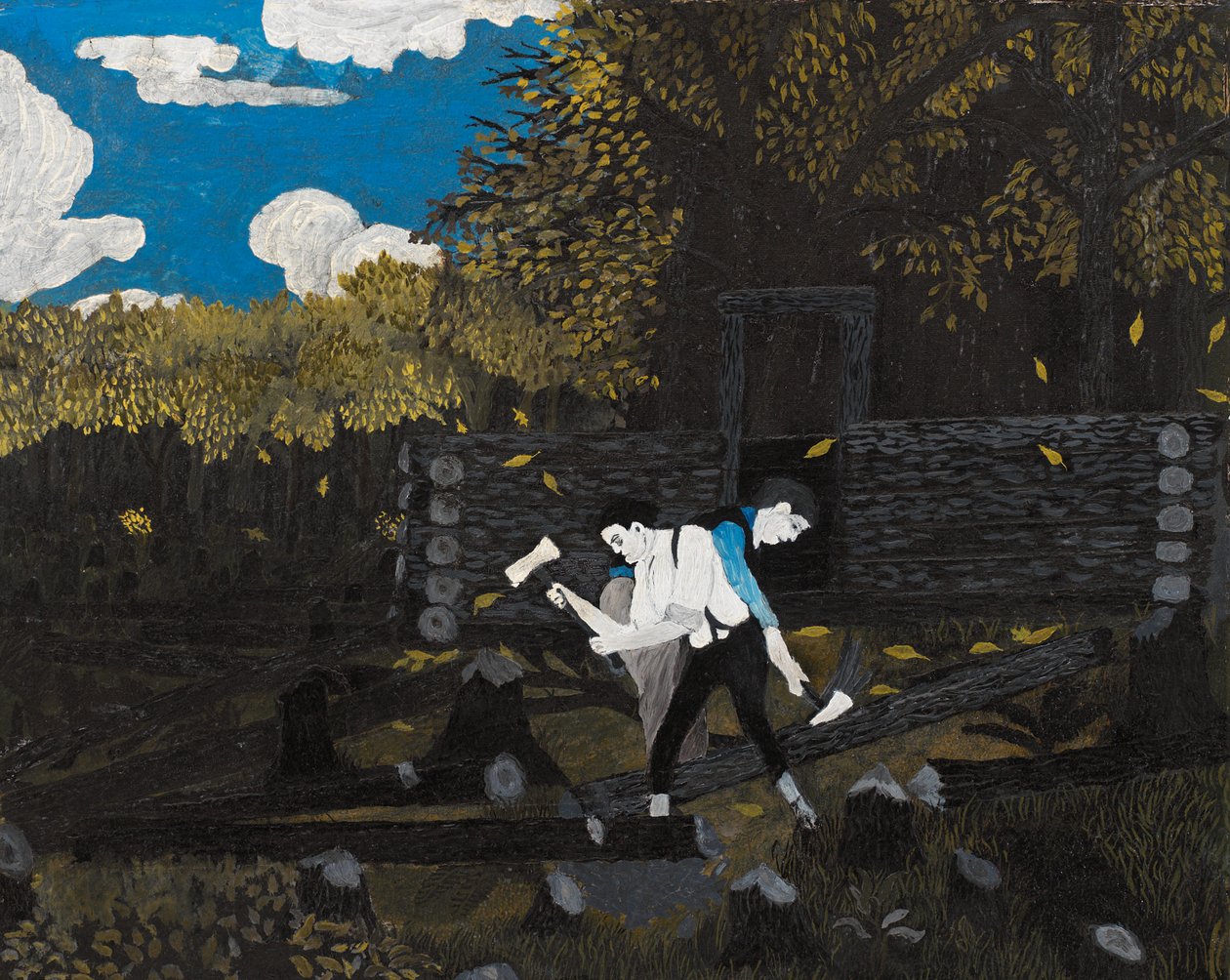 Abraham Lincoln ja hänen isänsä (öljy paneelissa) tekijältä Horace Pippin