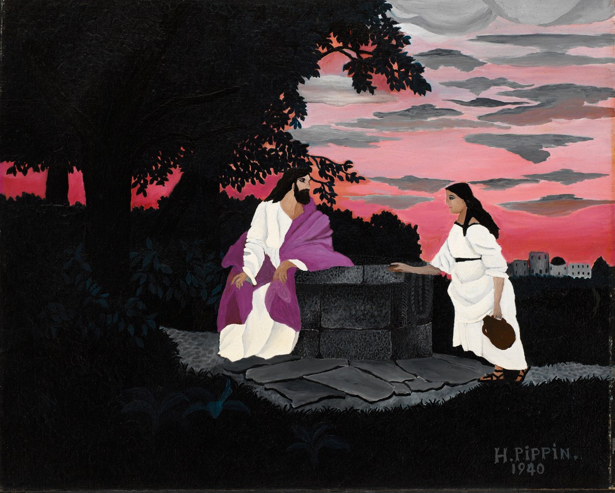 Kristus ja Samarian nainen tekijältä Horace Pippin