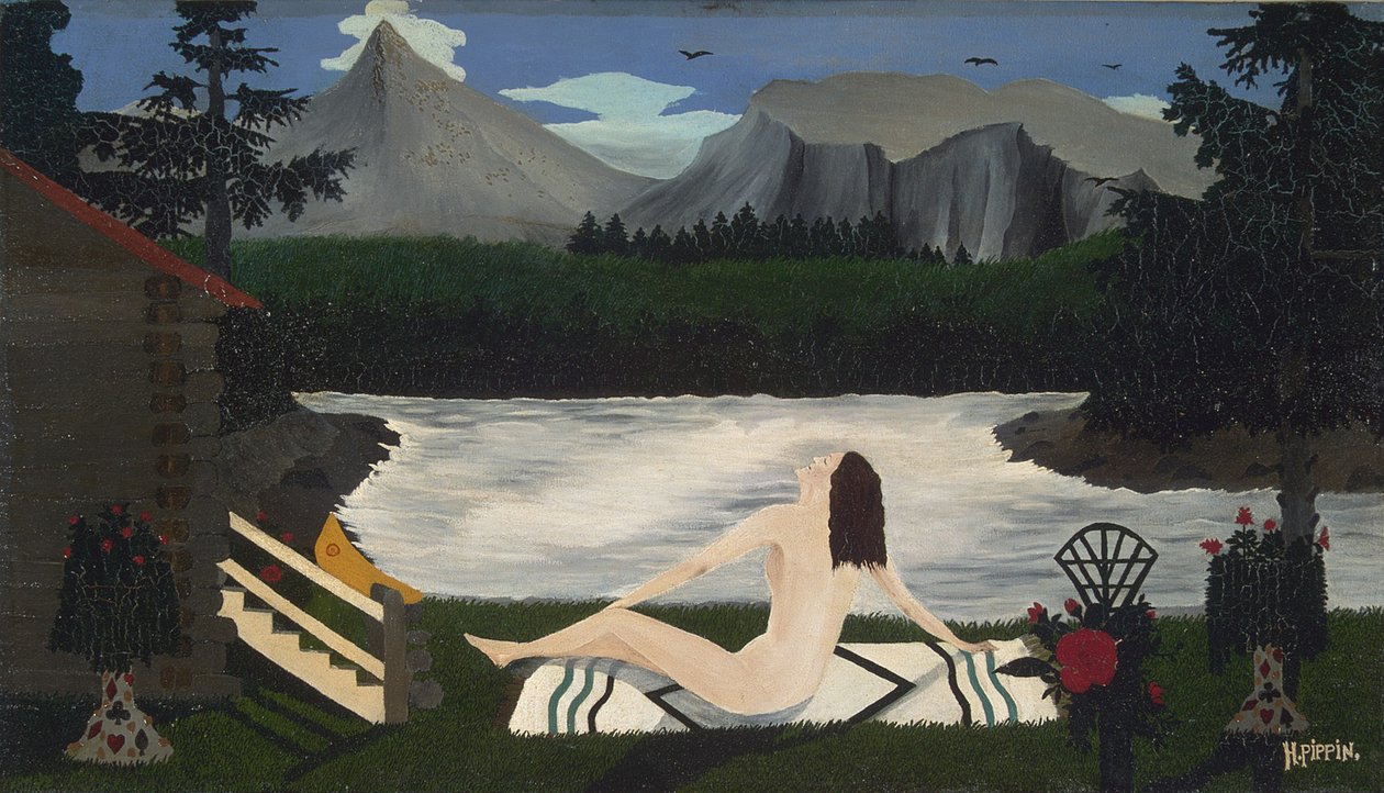 Lady of the Lake, n. 1936-39 (öljy kankaalle) tekijältä Horace Pippin