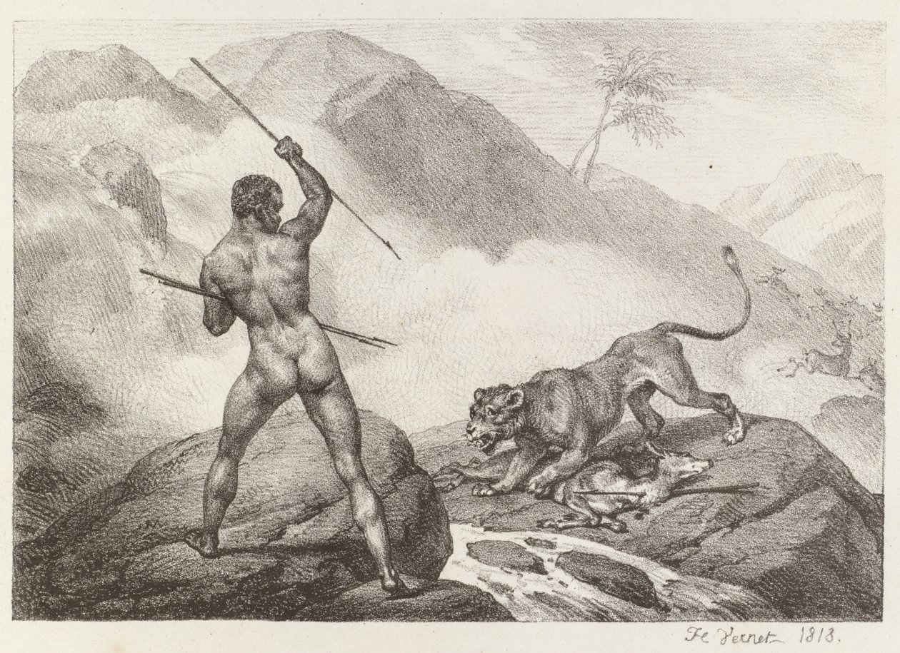 African Hunter African Hunter, 1818. tekijältä Emile Jean Horace Vernet