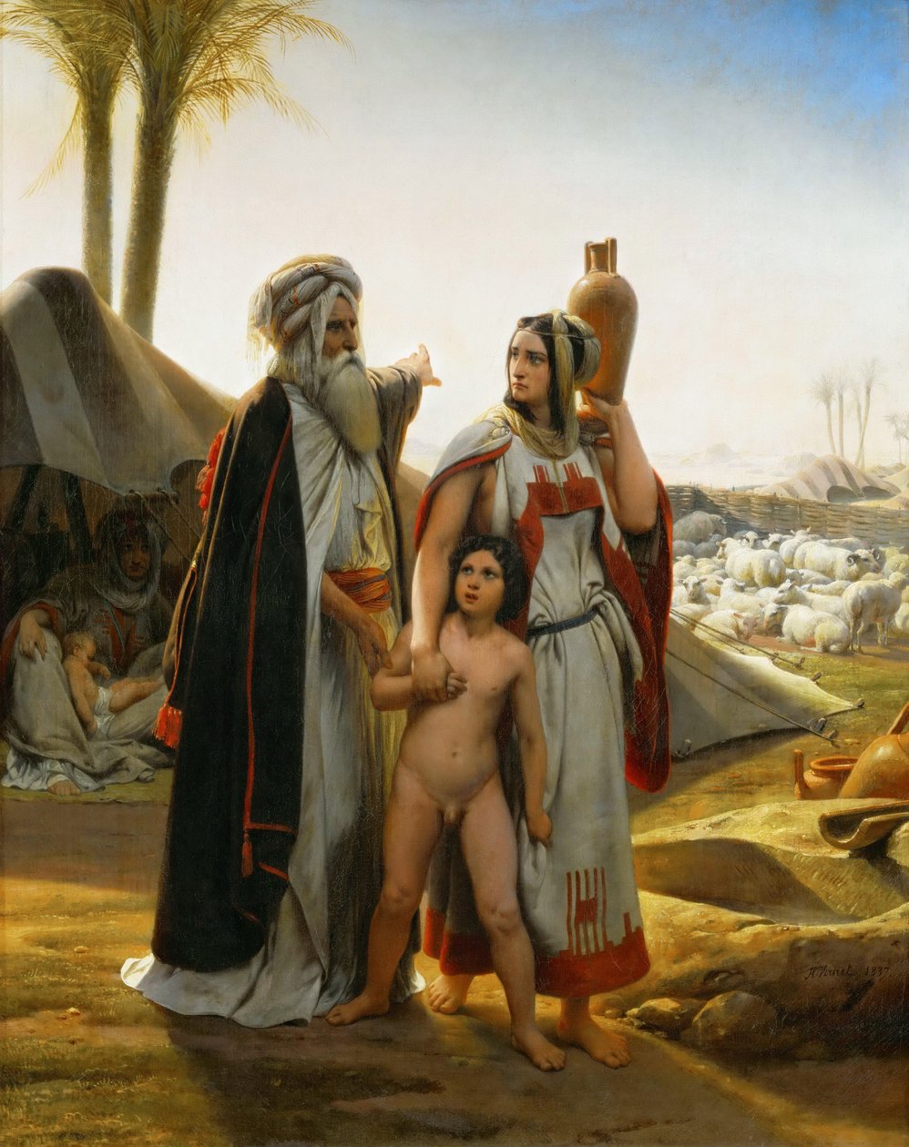 Abraham karkotti Hagarin Hagarin kieltäminen, 1837. tekijältä Emile Jean Horace Vernet