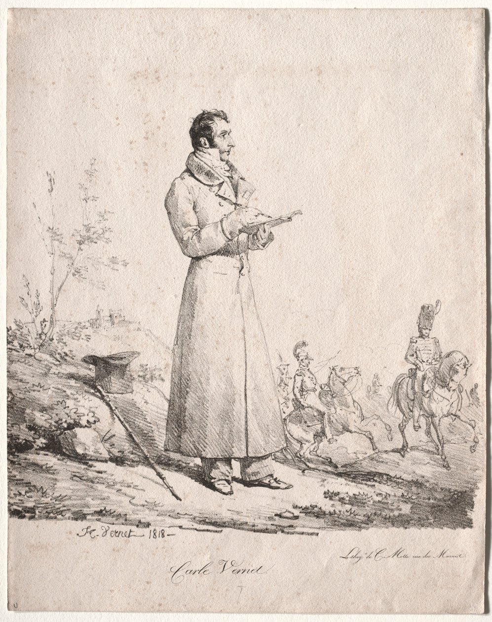 Antoine Charles Horace Vernet, nimeltään Carle. tekijältä Emile Jean Horace Vernet