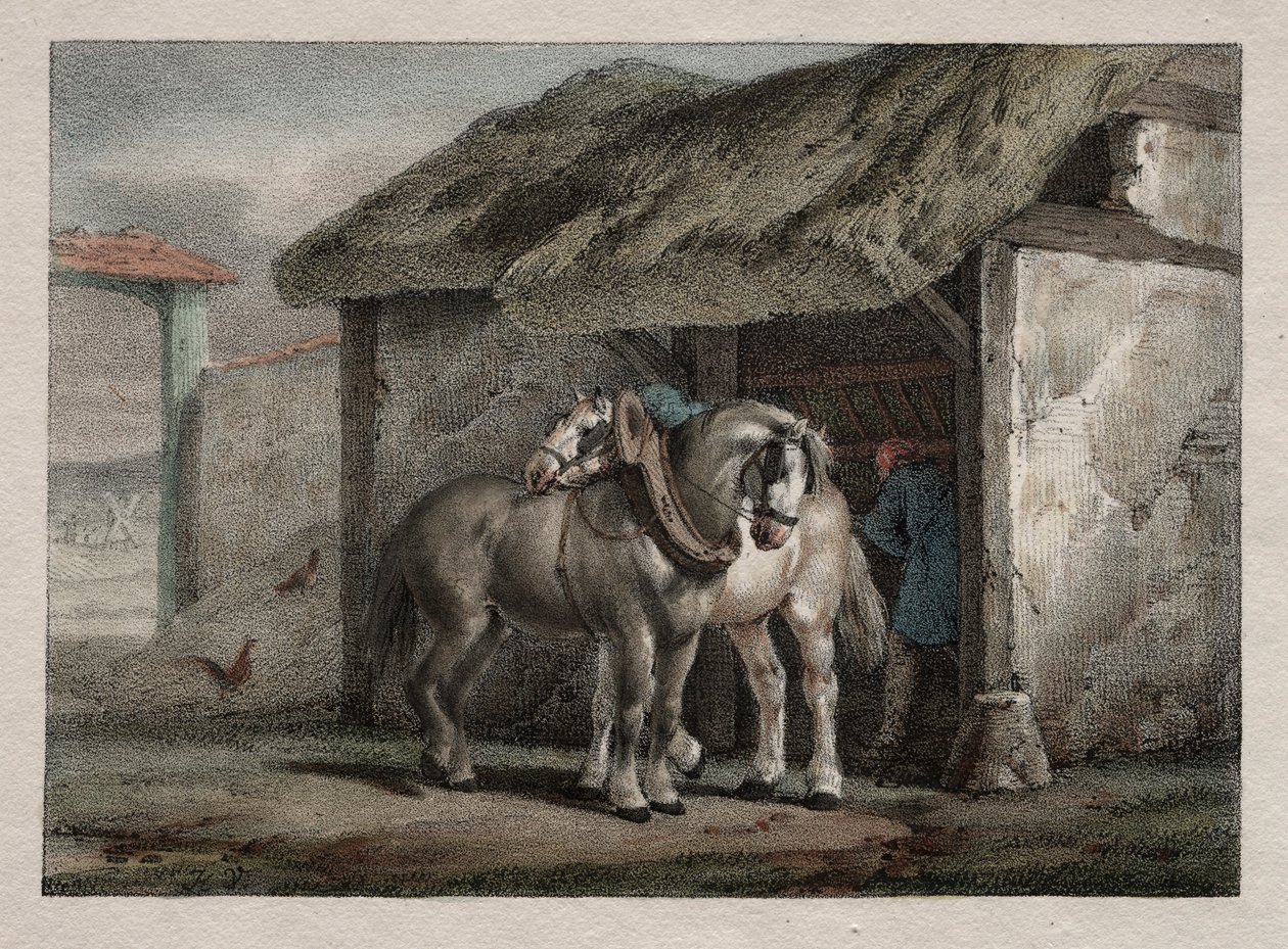 Maatilan hevonen. tekijältä Emile Jean Horace Vernet
