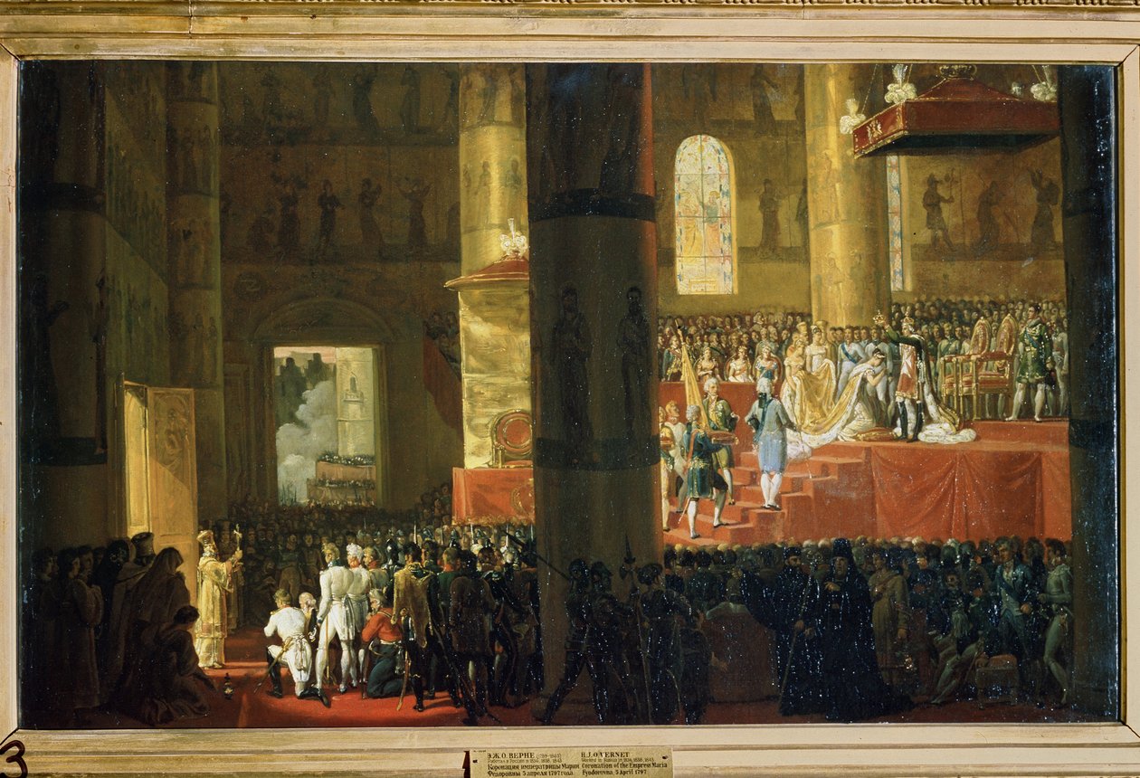 Keisarinna Maria Feodorovnan kruunaus 5. huhtikuuta 1797. (Keisarinna Maria Fedorovnan kruunaus 5. huhtikuuta 1797). Horace Vernet