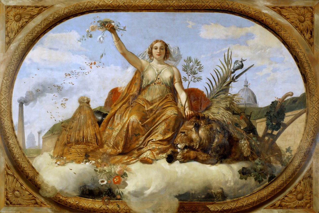 Rauhan kattomaalaus, Salle des Pas Perdus, 1839-1847. tekijältä Emile Jean Horace Vernet
