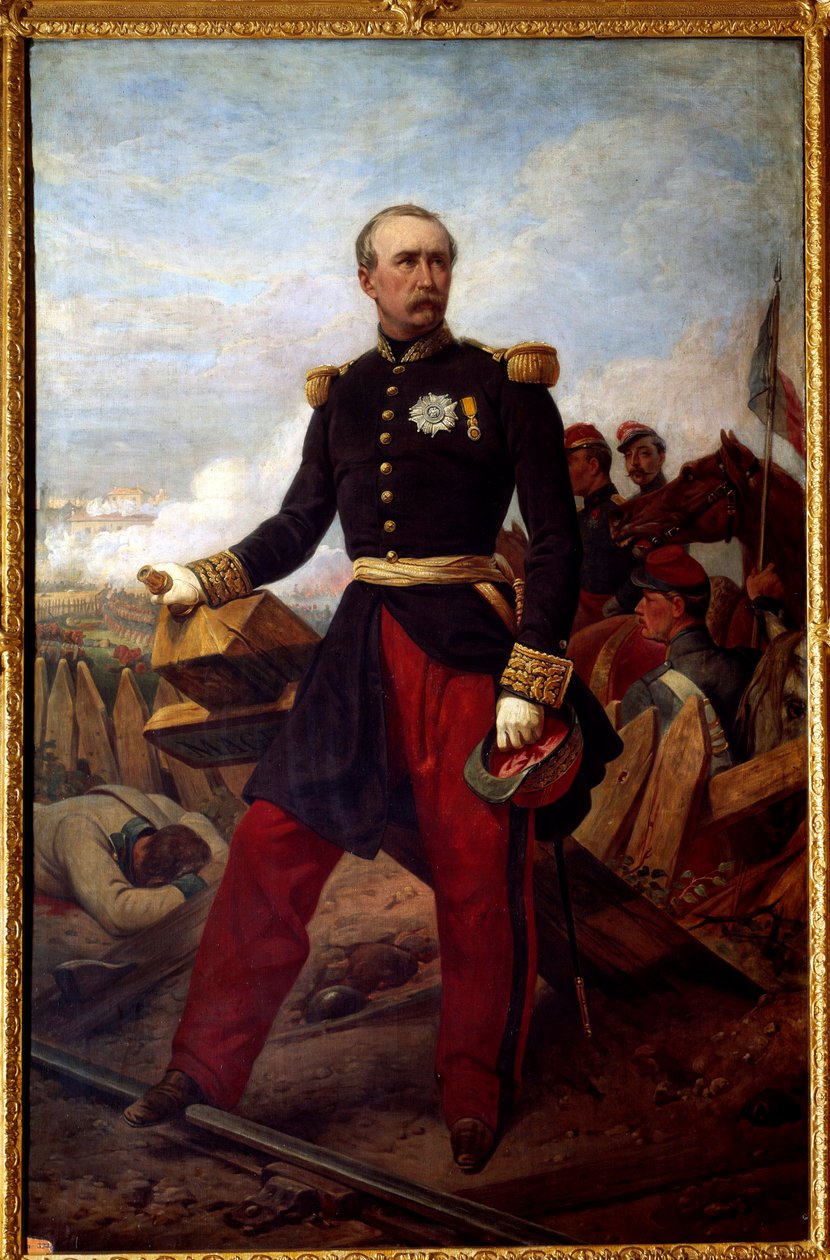 Muotokuva jalassa Patrice de Mac Mahon, Ranskan marechal vuonna 1859, Magentan herttua (1808-1893) Tasavallan presidentti 1873-1879 edustaja Magentan taistelussa 4. kesäkuuta tekijältä Emile Jean Horace Vernet