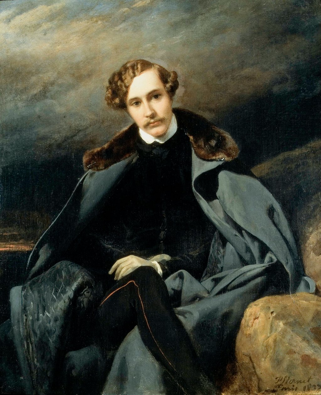 Prinssi Alexander Ivanovich Baryatinskyn muotokuva 1815-1879, 1837. tekijältä Emile Jean Horace Vernet