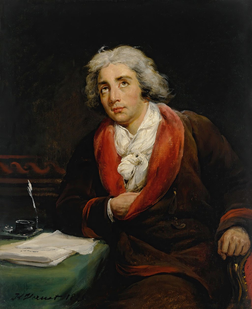 Runoilija André Chénierin muotokuva 1762-1794, 1825. tekijältä Emile Jean Horace Vernet