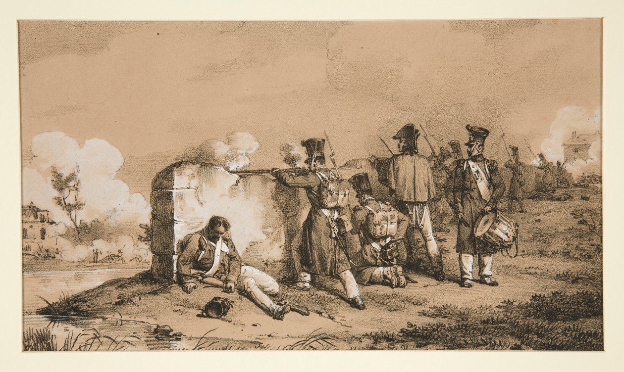 Sotilaita yhteenotoissa tekijältä Emile Jean Horace Vernet