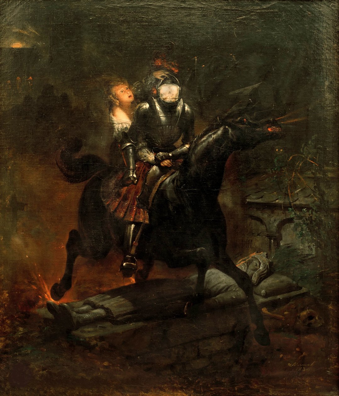 Balladi Lenorasta, 1839. tekijältä Emile Jean Horace Vernet