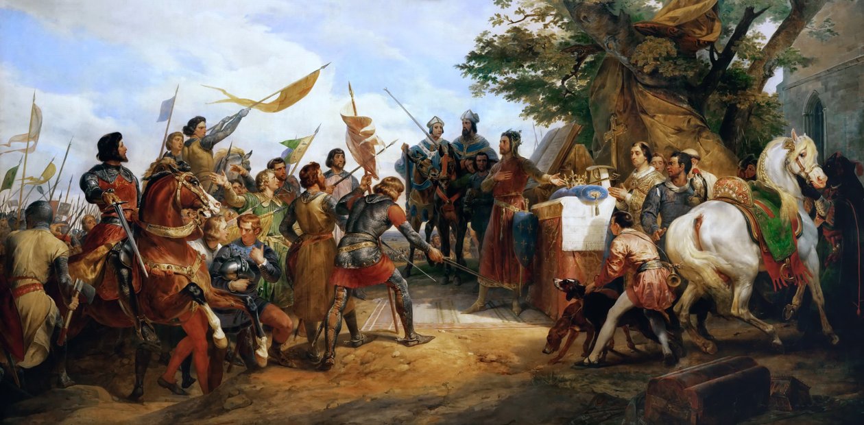Bouvinesin taistelu 27. heinäkuuta 1214 tekijältä Emile Jean Horace Vernet