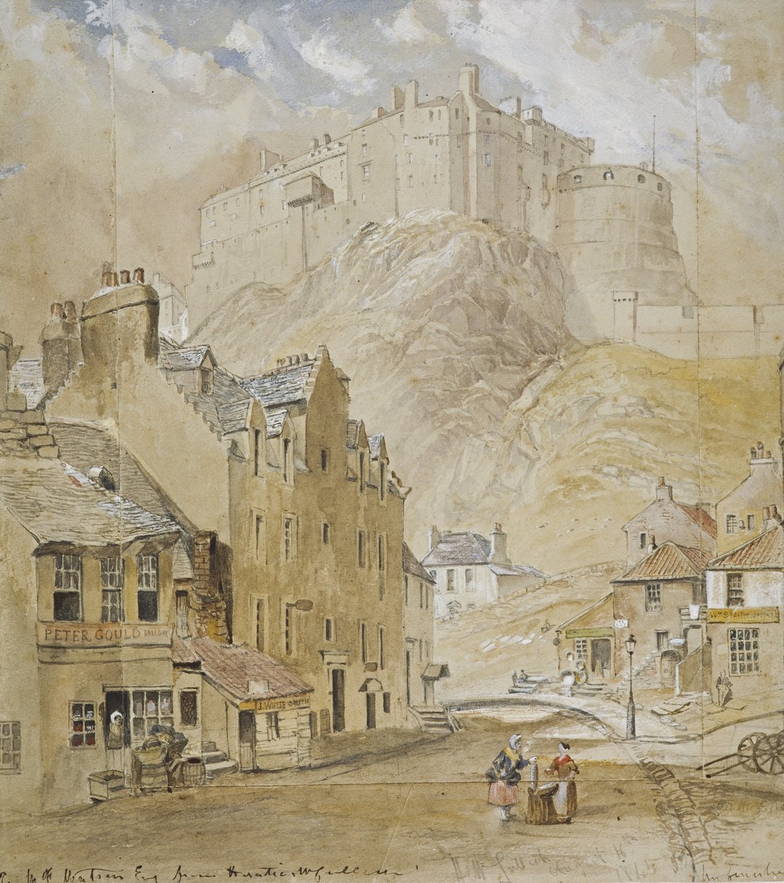 Edinburghin linna Vennelin juurelta, 1845 tekijältä Horatio McCulloch