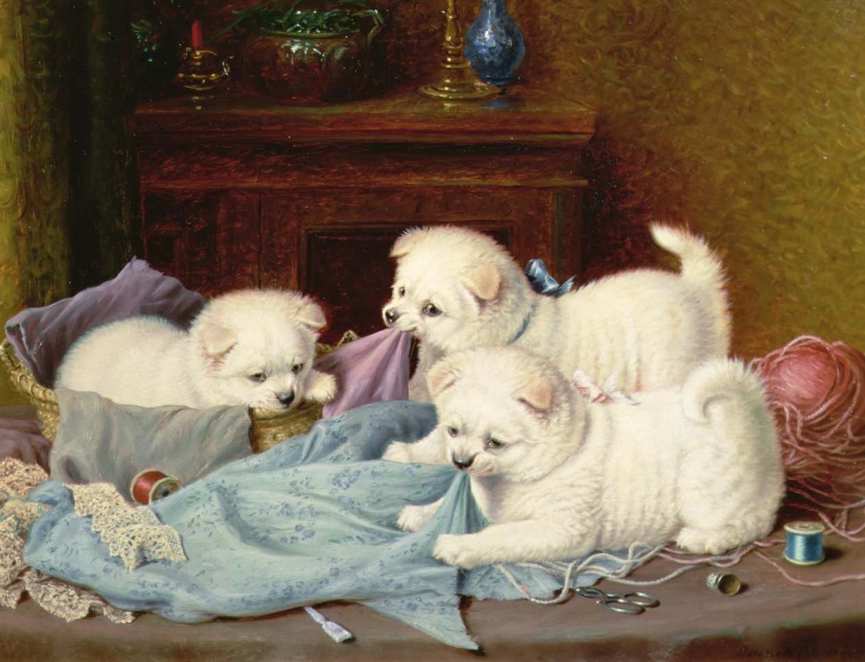 The Little Mischief Makers (öljy kankaalle) tekijältä Horatio Henry Couldery