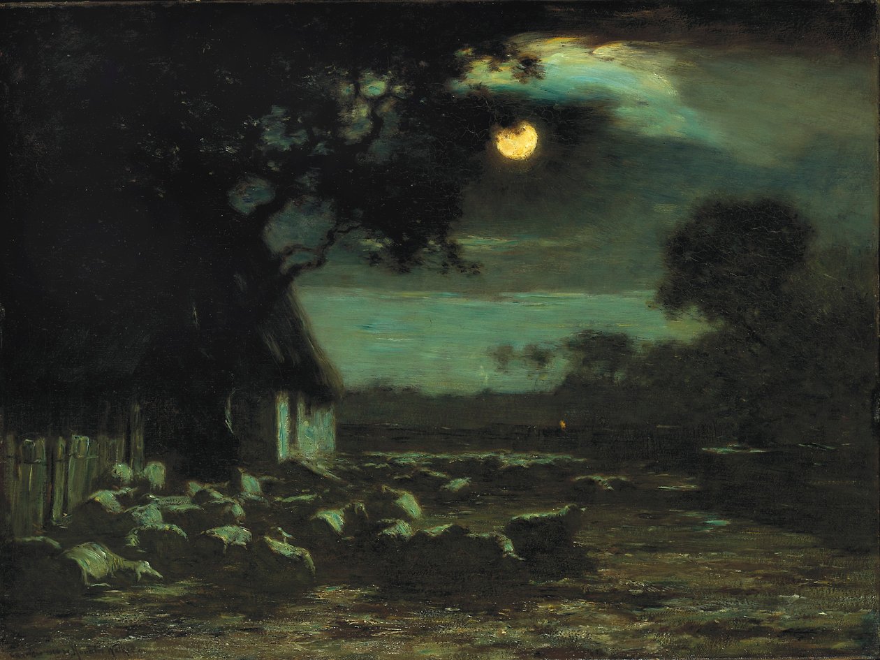 Lammaspiha, kuunvalo tekijältä Horatio Walker