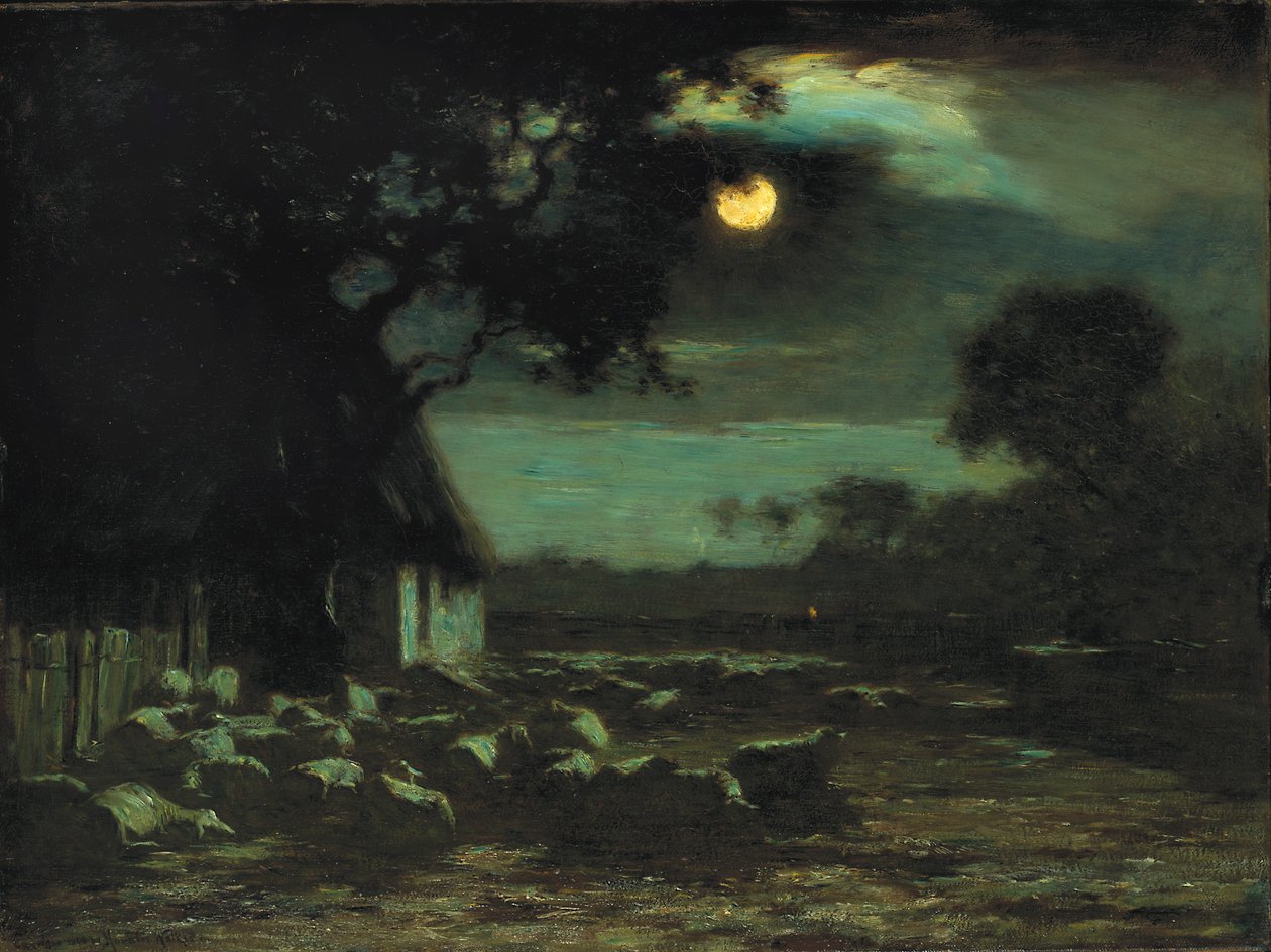 Lammastarha, Moonlight, 1906. tekijältä Horatio Walker
