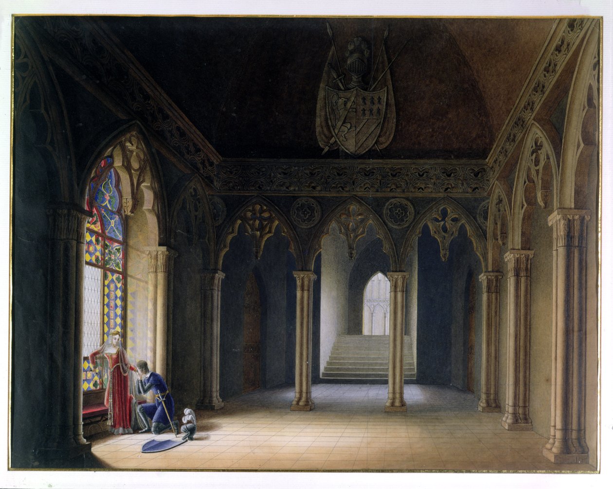 The Knights Departure (akvarelli) tekijältä Hortense de Beauharnais