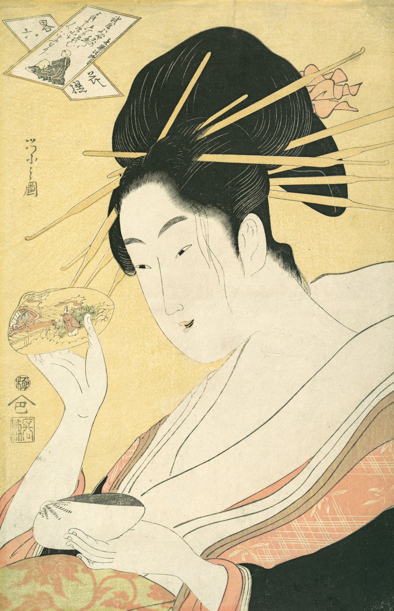 Matching Shells Kai-awase, “Kisen Hoshi”, sarjasta Modern Parodies of the ..., ca. 1796-98. tekijältä Hosoda Eishi
