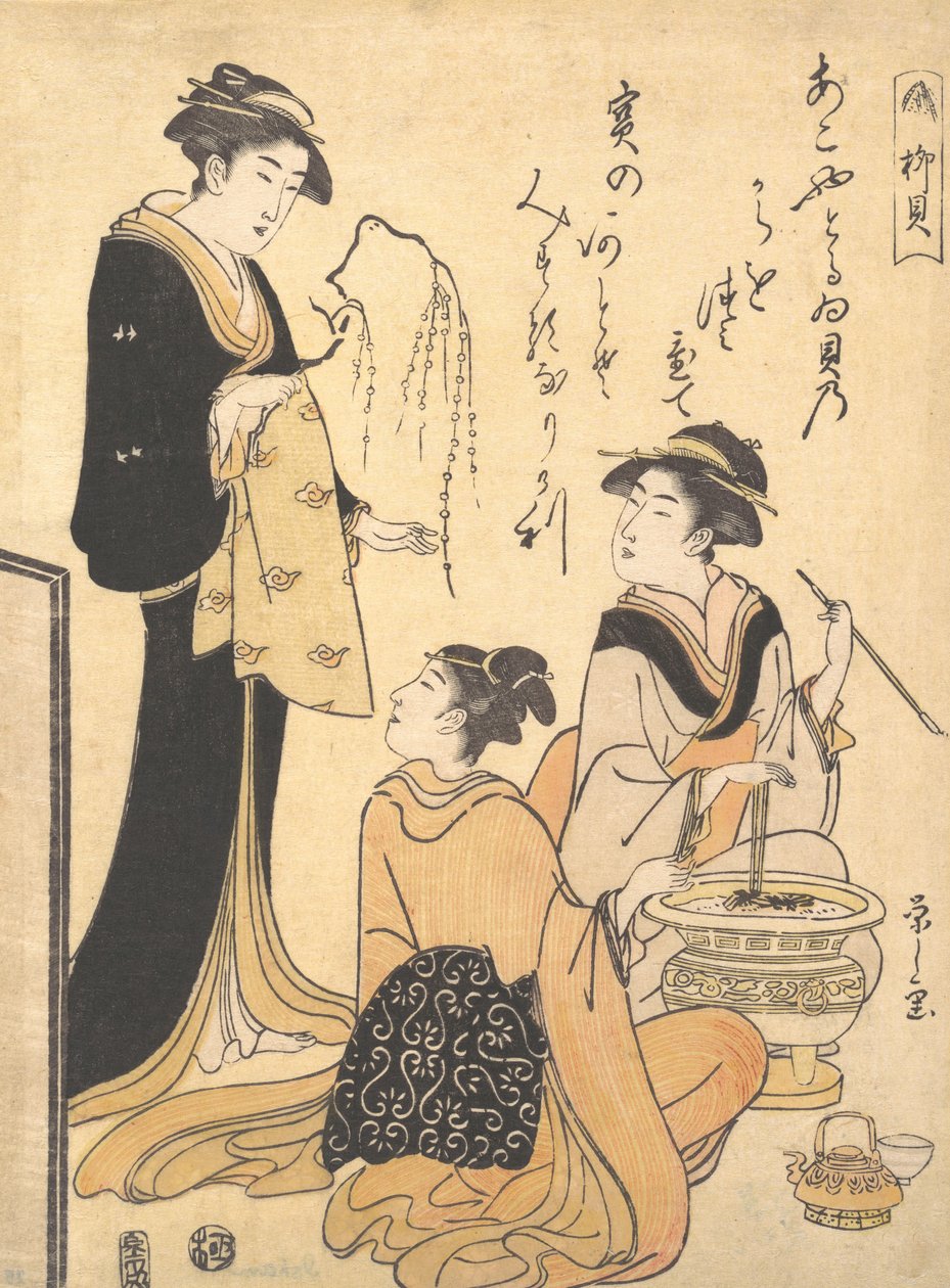 The Willow Shell Yanagi-kai, nimettömästä sarjasta kauneusprinttejä teemalla S..., n. 1791. tekijältä Hosoda Eishi