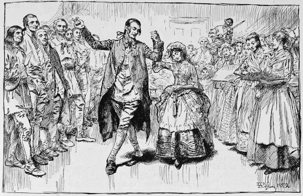 Kentucky-häät, kuvitus Charles Carleton Coffinin teoksesta "Kansakunnan rakentaminen", 1883 tekijältä Howard Pyle