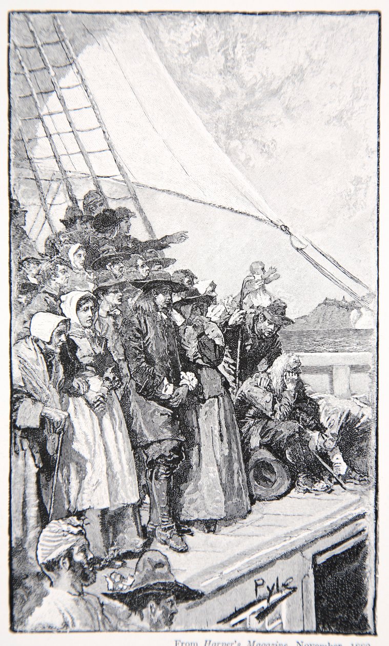 "Tervetuloa" uuteen maailmaan lähtö elokuussa 1682 tekijältä Howard Pyle