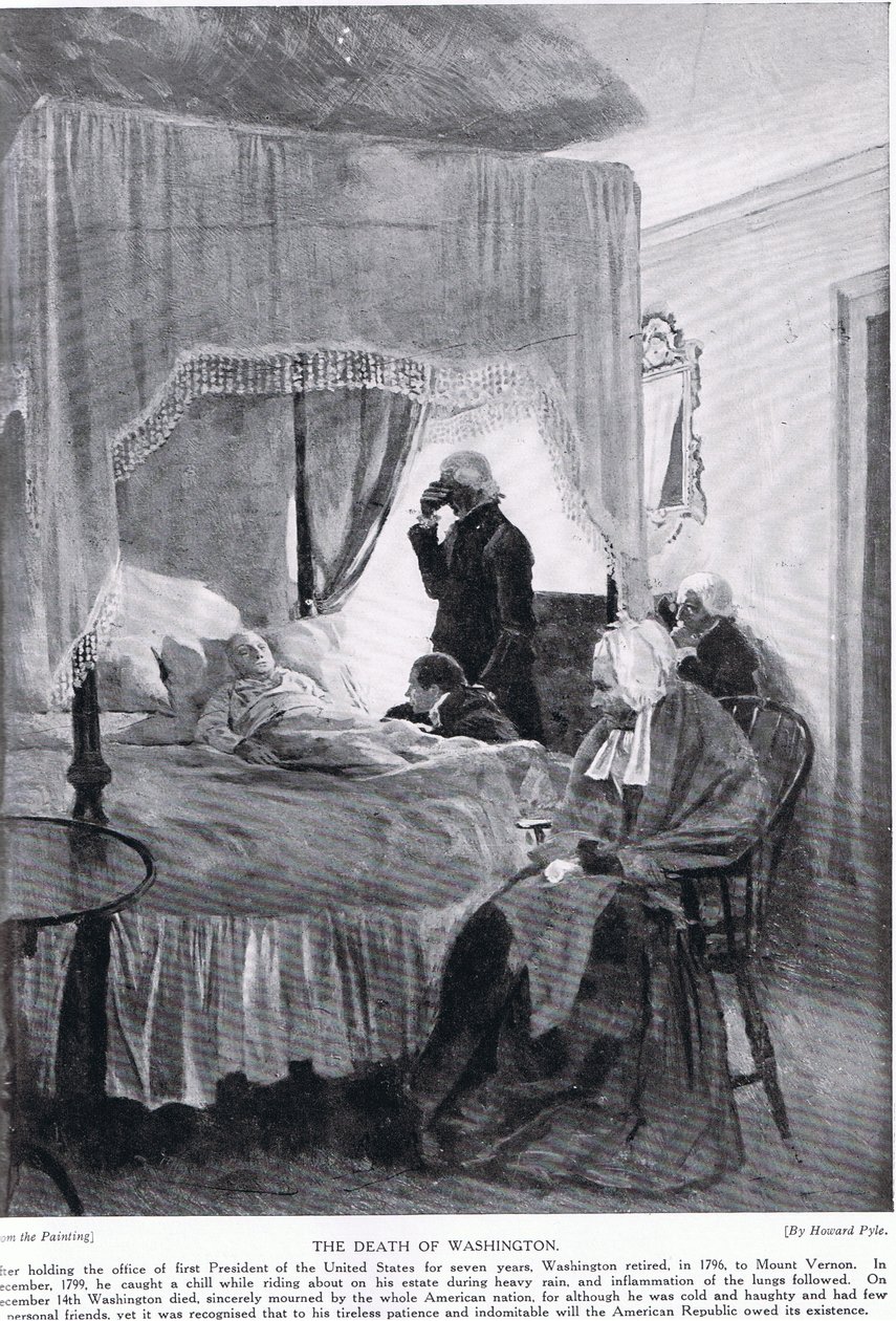 Washingtonin kuolema Mount Vernonissa 14. joulukuuta 1799 tekijältä Howard Pyle