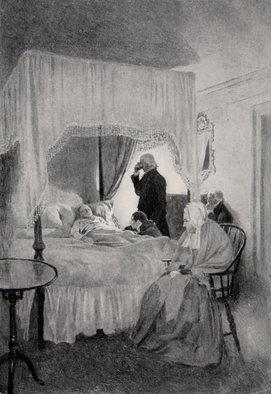 Washingtonin kuolema Mount Vernonissa 14. joulukuuta 1799 tekijältä Howard Pyle