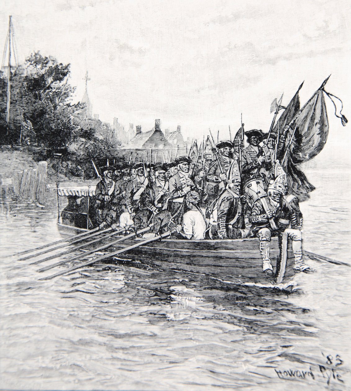 Brittien viimeinen venelasti lähtemässä New Yorkista tekijältä Howard Pyle