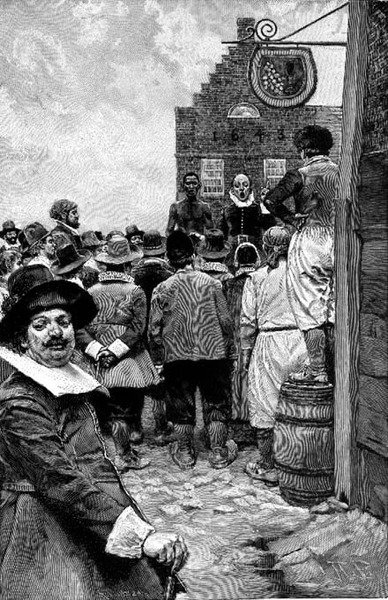 Hänen rahtinsa valikoiduimmat kappaleet myytiin huutokaupassa, kuvitus "New York Slave Tradersista", jonka on kirjoittanut Thomas A. Janvier, pubi. Harper