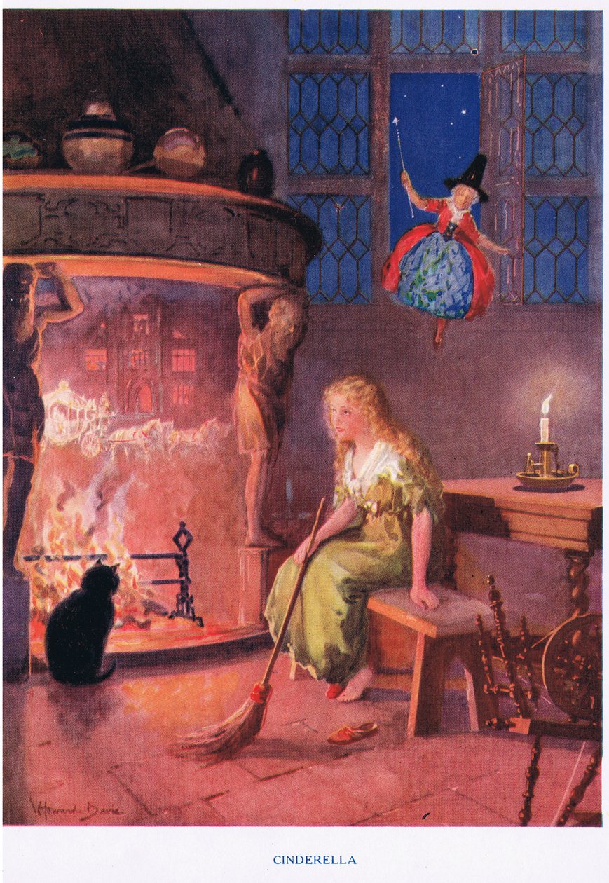 Cinderella, kuvitus "Madame Tussaudsista" (väri litho) tekijältä Howard Davie