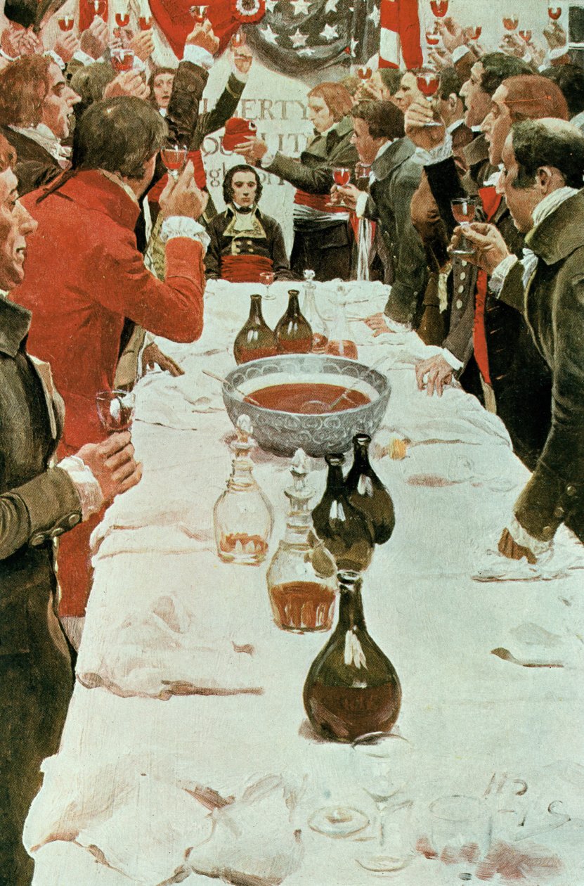 Banquet to Genet, kuvitus John Bach McMasterin teoksesta "Washington and the French Craze of 
