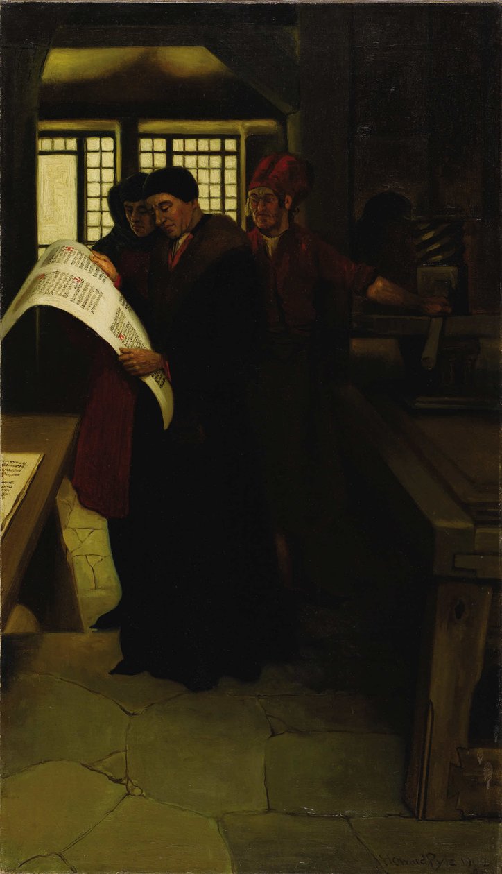 Gutenberg lehdistössä, 1902. tekijältä Howard Pyle