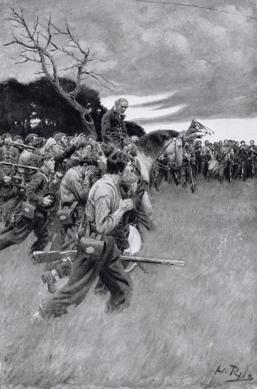 "Hänen armeijansa hajosi ja seurasi häntä itkien ja nyyhkyttäen", kuva A.R.H. Ranson, pubi. Harper