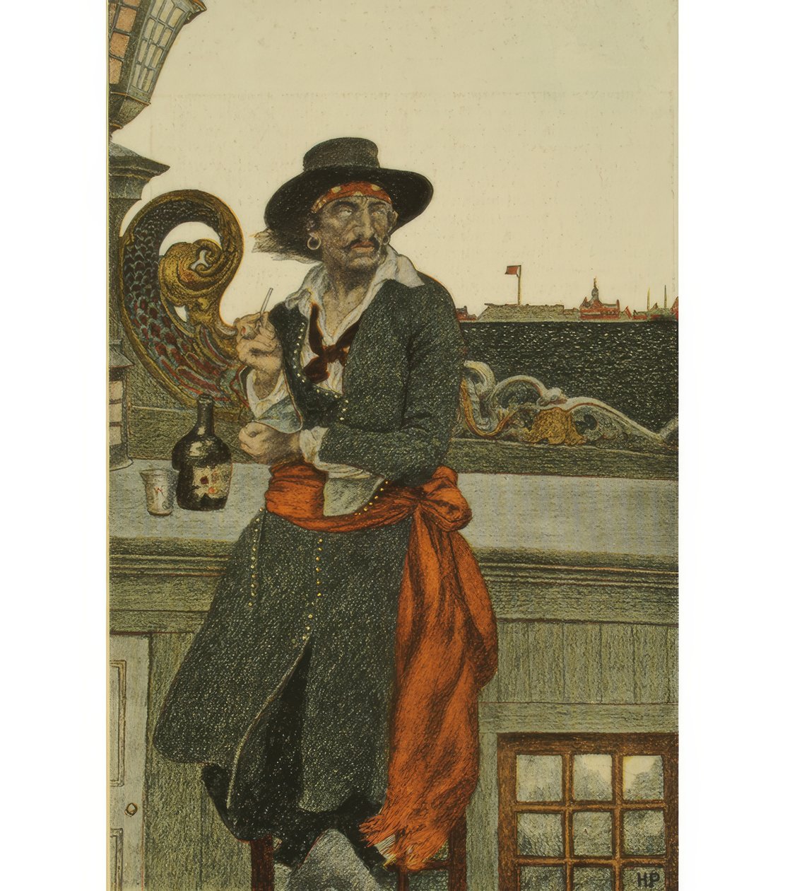 Kidd "Adventure Galleyn" kannella. tekijältä Howard Pyle