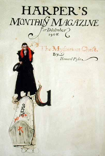 Tailpiece kappaleeseen "The Mysterious Chest", kirjoittanut Howard Pyle, julkaistu Harper
