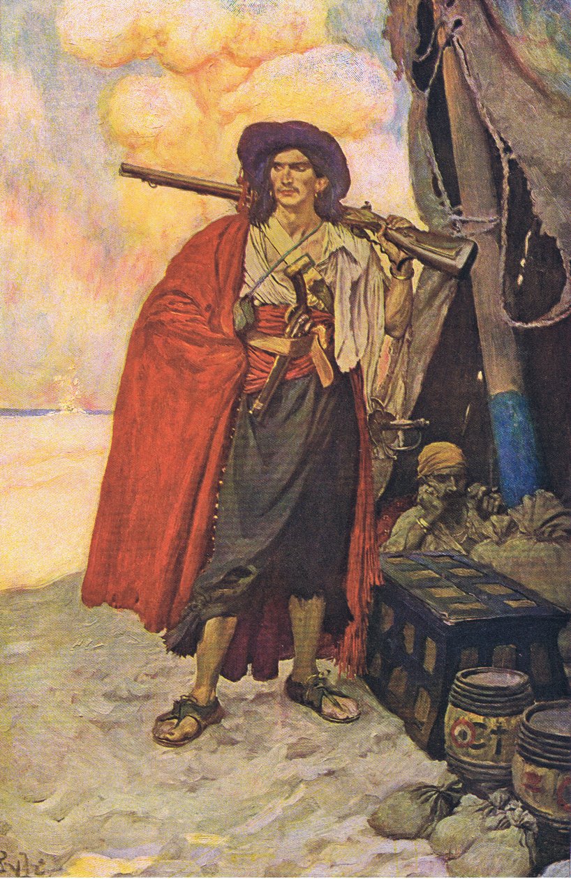 Merirosvo oli viehättävä kaveri, Howard Pyles Book of Pirates -kirjasta, jonka julkaisi Harper & Bros, 1921. tekijältä Howard Pyle