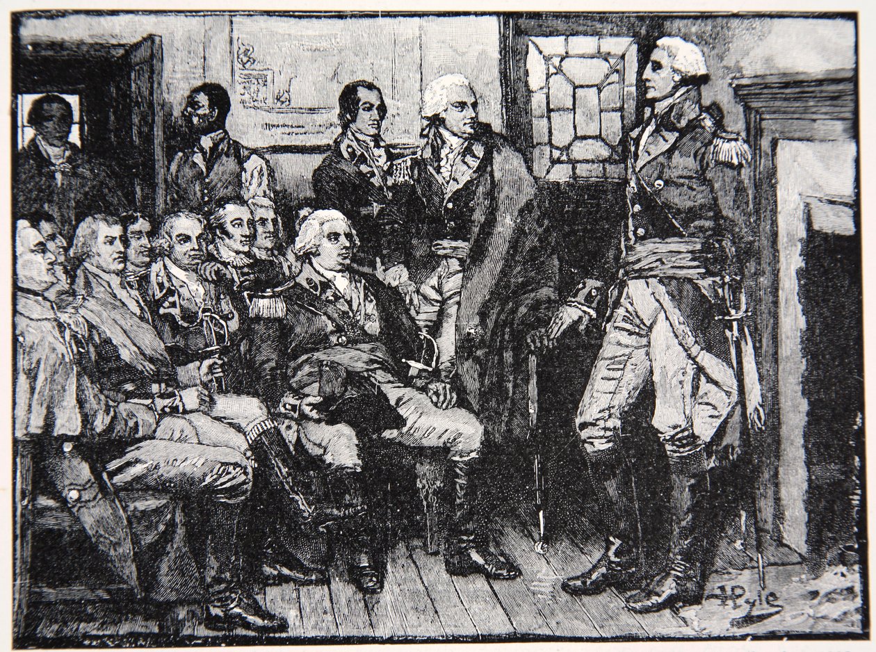 Washington ja hänen kenraalit neuvottelemassa, 15. maaliskuuta 1783, kuva Harper