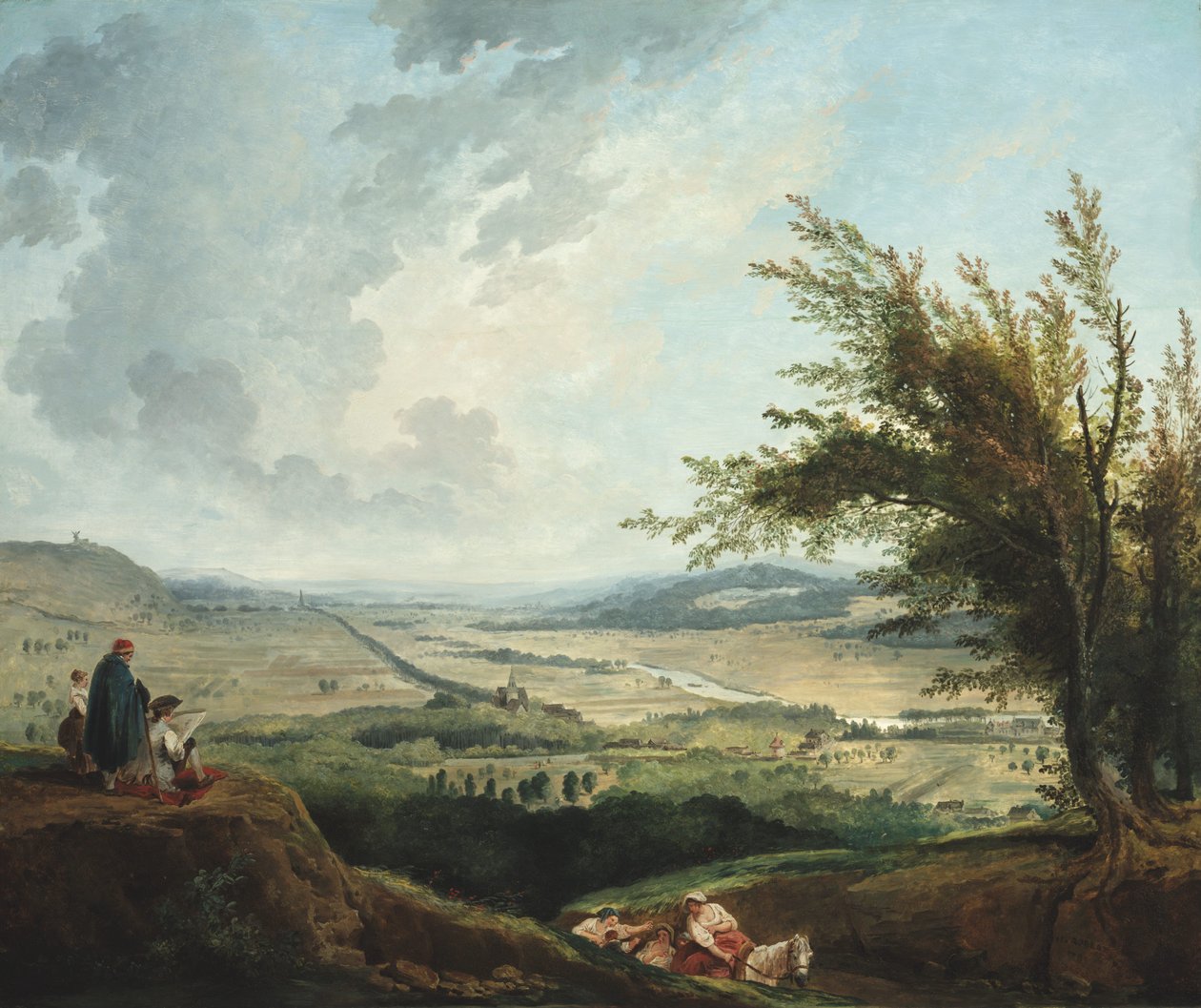 Laaja maisema Pariisin lähellä tekijältä Hubert Robert