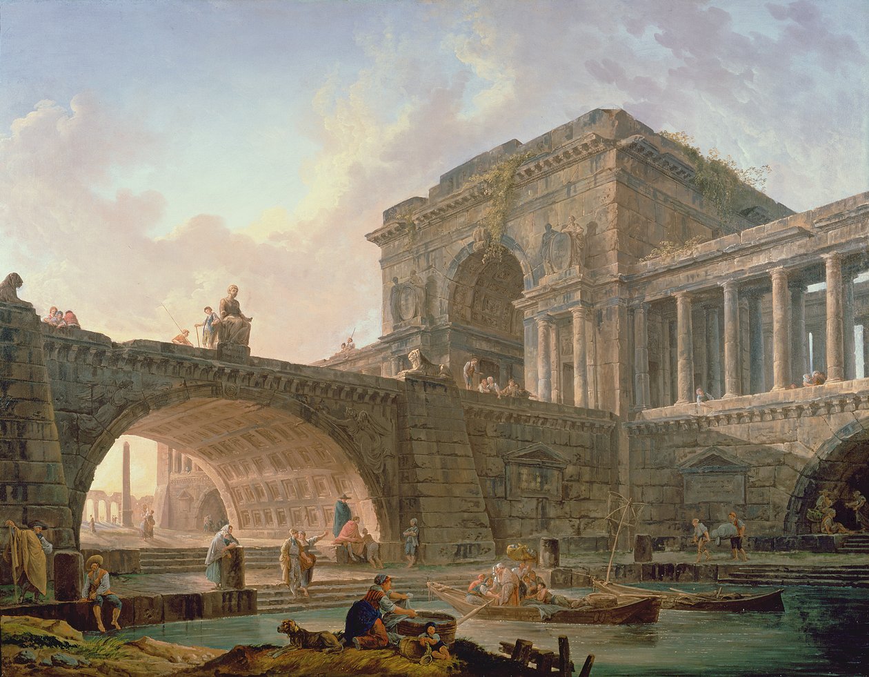 Arkkitehtoninen capriccio tekijältä Hubert Robert