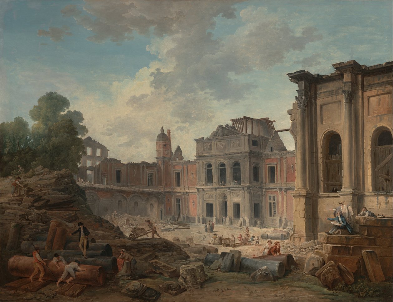 Meudonin linnoituksen purkaminen tekijältä Hubert Robert