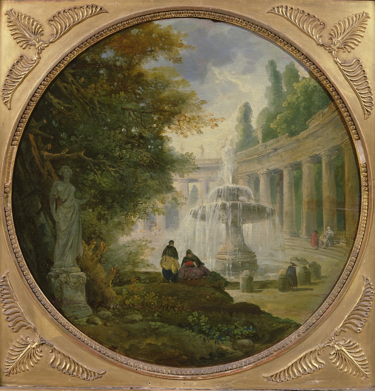 Suihkulähde puistossa, n. 1762-65 tekijältä Hubert Robert