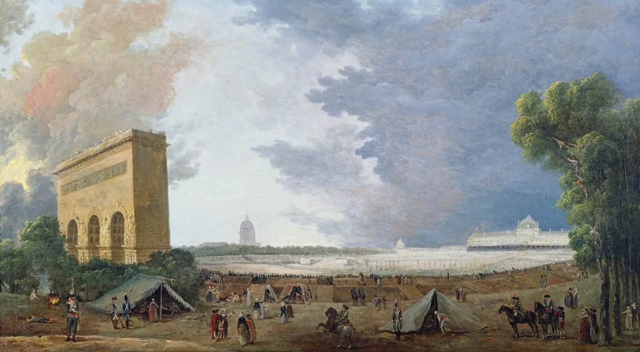 Federation Day Champ de Marsilla, 14. heinäkuuta 1790 tekijältä Hubert Robert