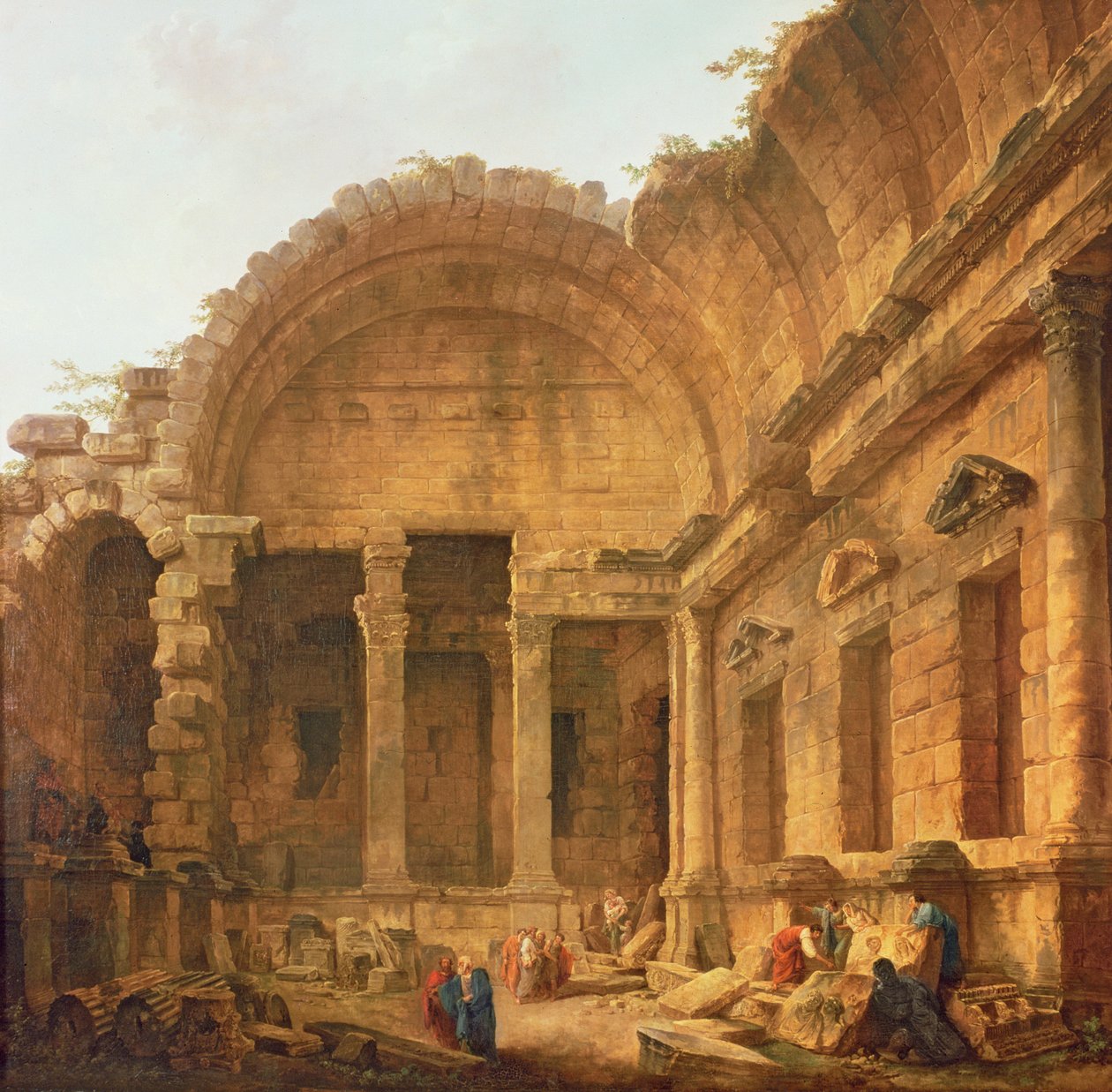 Dianan temppelin sisustus Nimesissä, 1787 tekijältä Hubert Robert