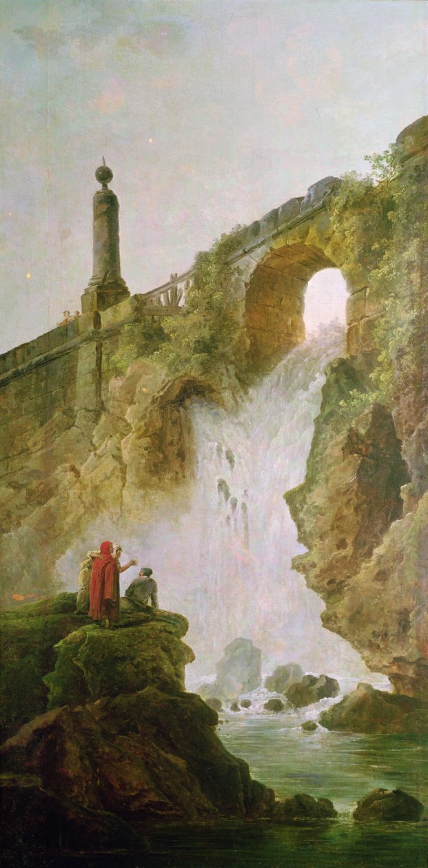 Maisema, Vesiputous tekijältä Hubert Robert