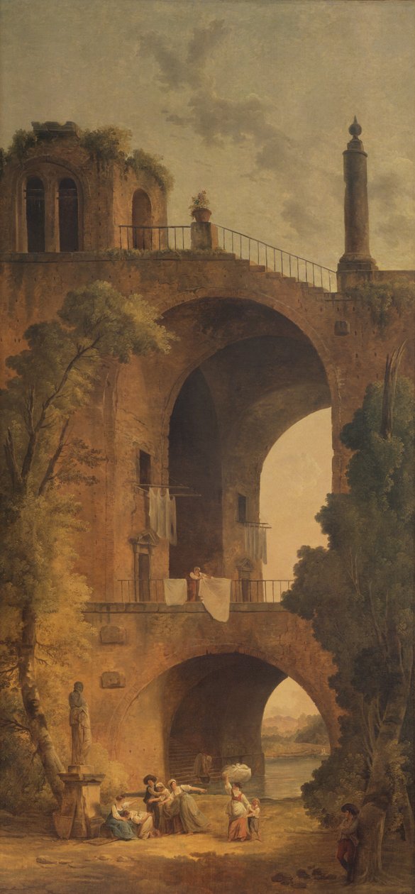 Maisema raunioilla, 1802 tekijältä Hubert Robert