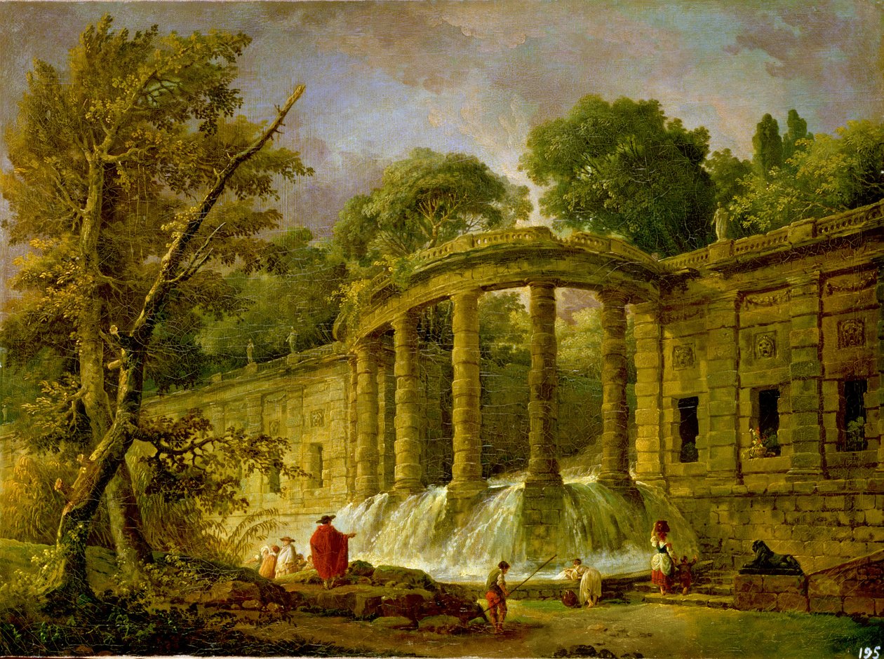 Paviljonki Cascadella, 1760 tekijältä Hubert Robert