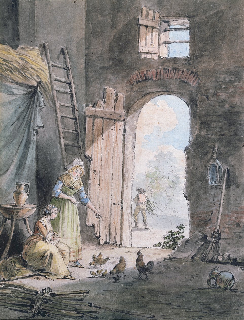 Maaseudun perhe tekijältä Hubert Robert