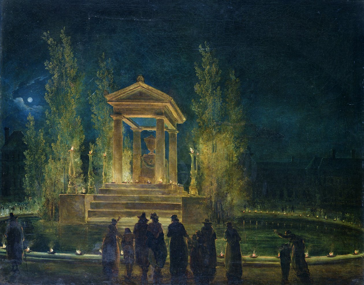 Ang Cenotaph ni Jean Jacques Rousseau (1712-78) sa Tuileries, Paris, 1794 finn tekijältä Hubert Robert